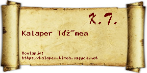 Kalaper Tímea névjegykártya